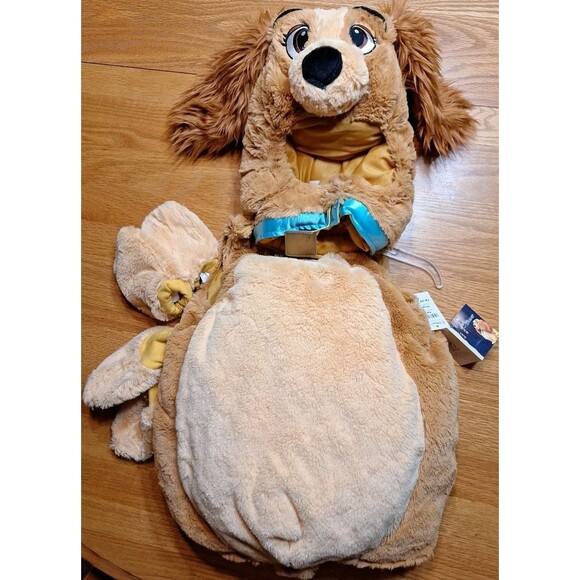 NWT 18-24 Mo Disney Store Deluxe Lady Puppy Dog Halloween Costume Mitts Booties - Picture 1 of 11